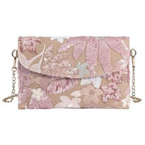 3277 Sequin Clutch Shiny Straw Purses Handbag Crossbody Bag for Beach